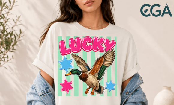 Lucky Duck Vintage Retro Pun Png: A Bold Graphic for Modern Creators